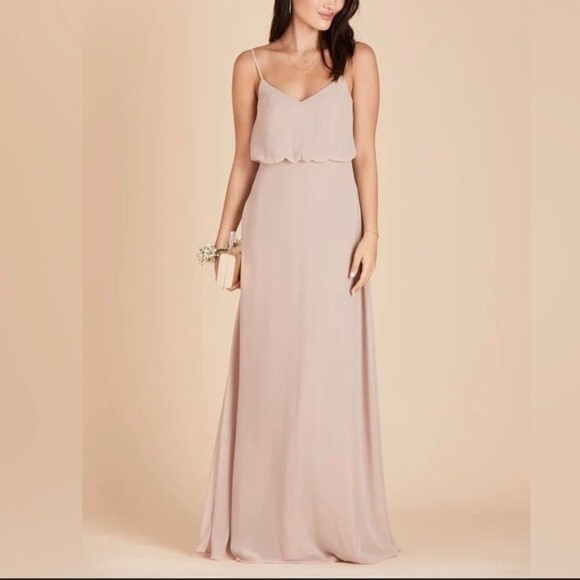 NEW Birdy Grey Gwennie neutral taupe bridesmaid maxi dress women's size small - Picture 1 of 16